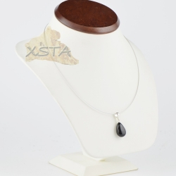 Black Amber pendant on wire